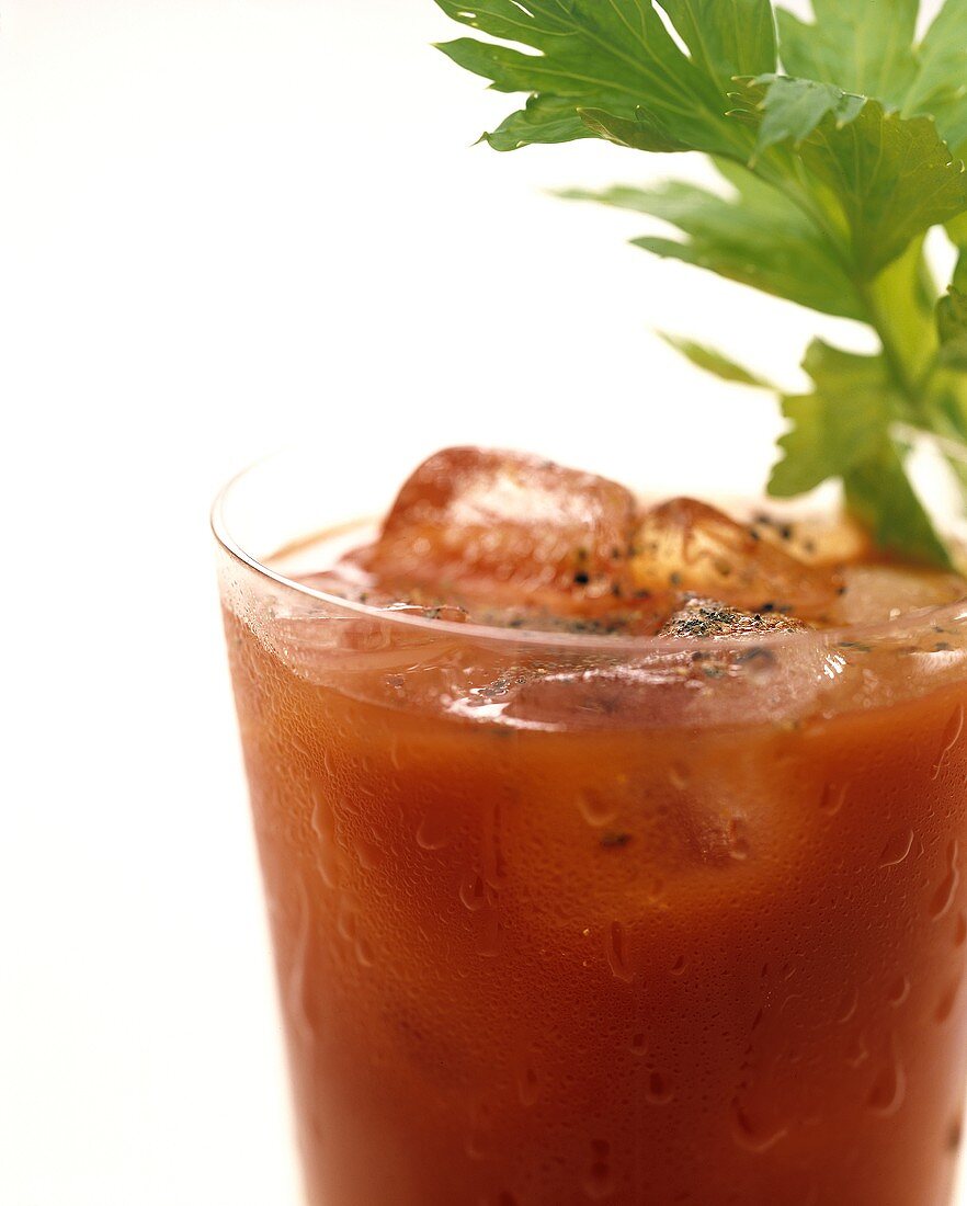 A Bloody Mary with a Celery Stalk