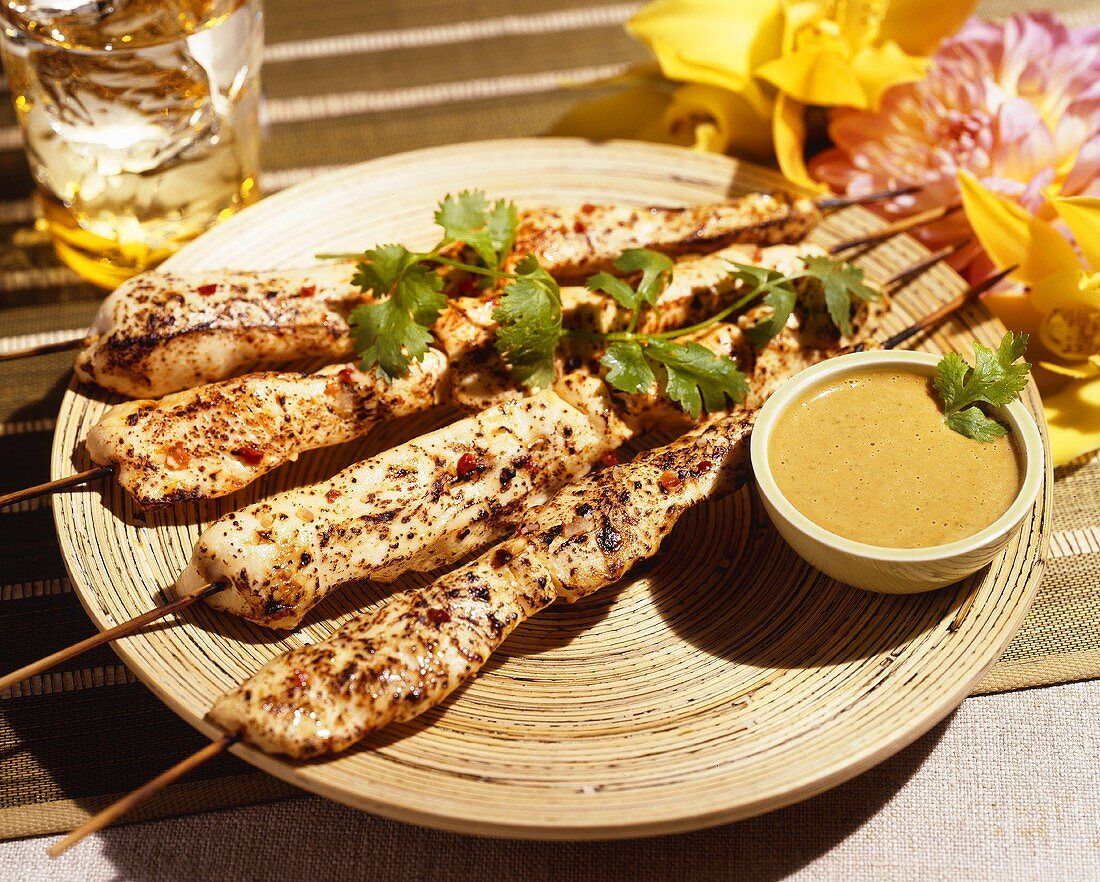 Marinated Chicken Satay w/ Peanutbutter dipping Sauce