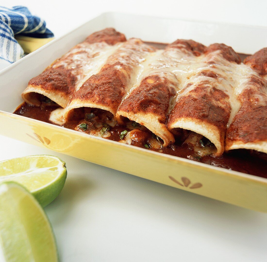Enchiladas in baking dish