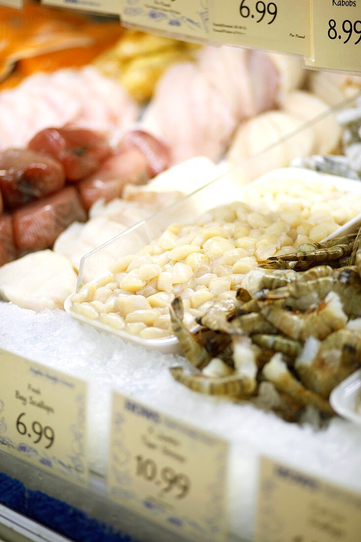 Fisch und Meeresfrüchte im Supermarkt (USA)