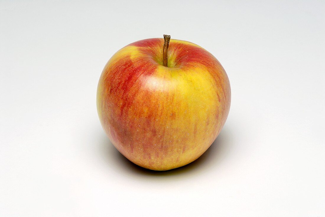 Ein rot-gelber Apfel (Sorte: Sonate)