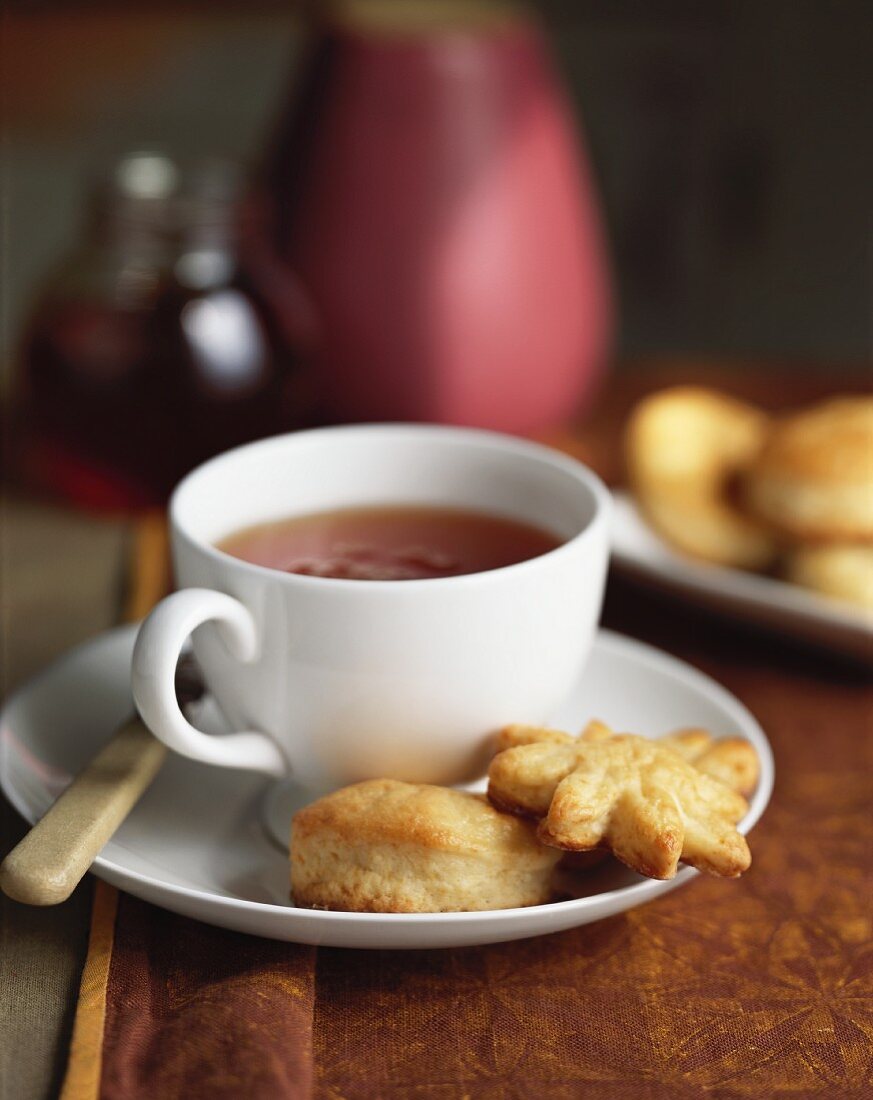 A cup of tea with scones