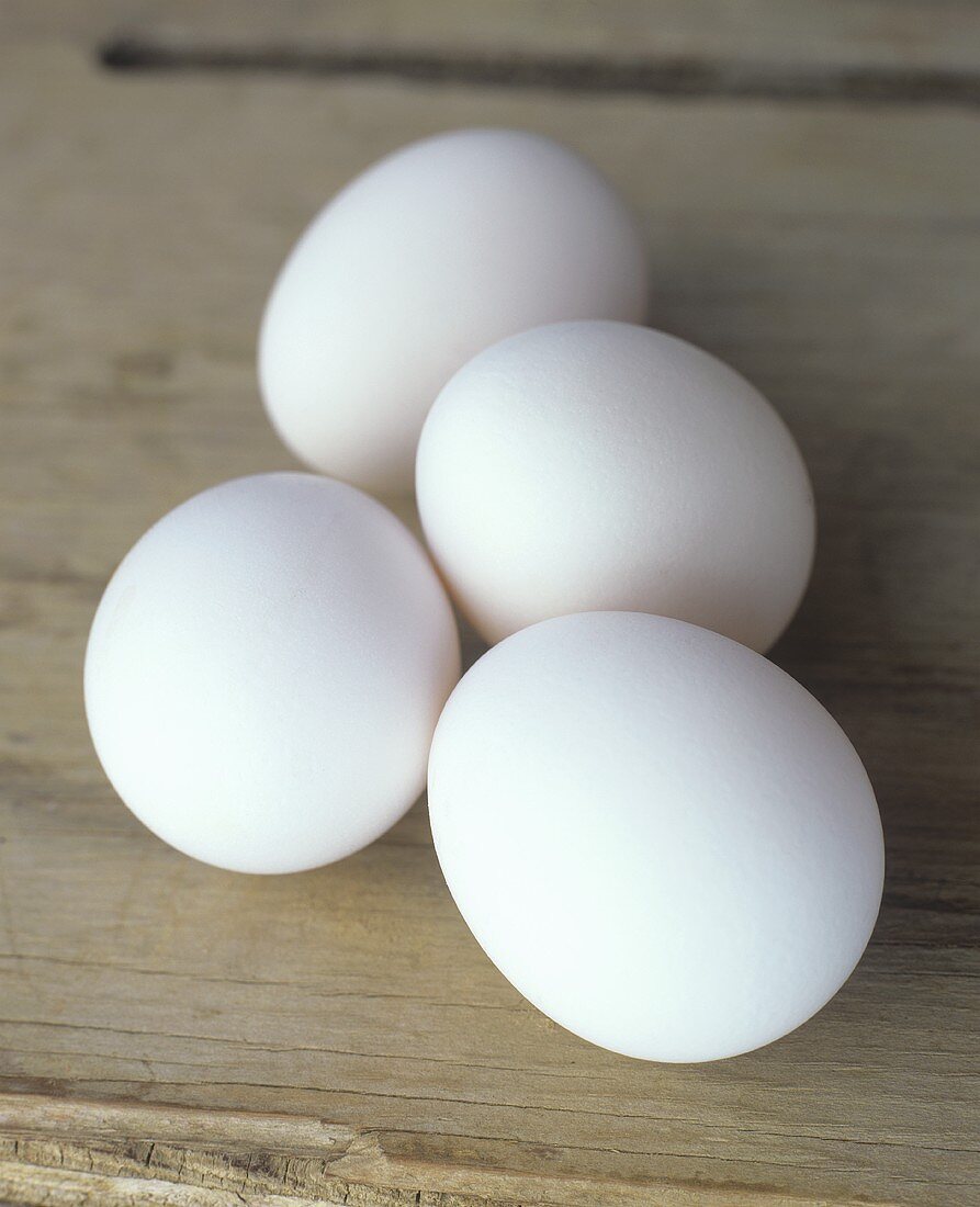 Four white eggs