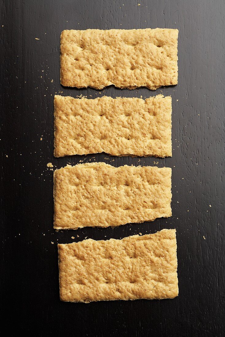 Graham Cracker Broken into Four Pieces