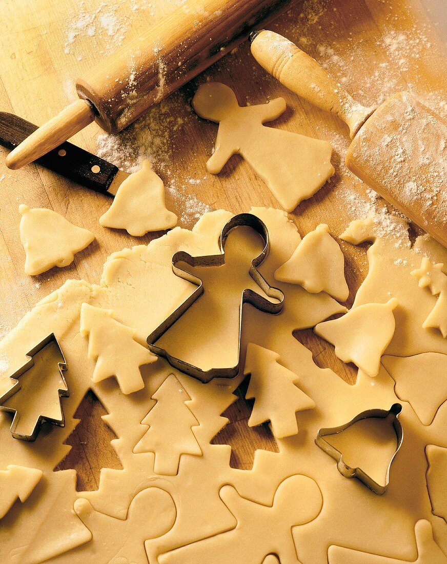 Christmas Cookie Cutters and Dough