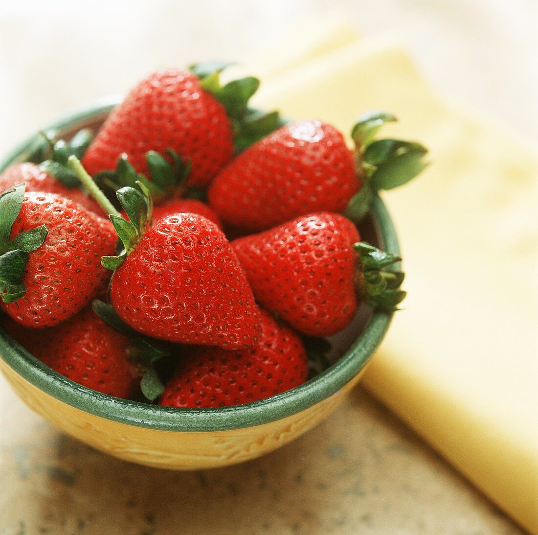 Fresh Strawberries in a Shallow Bowl