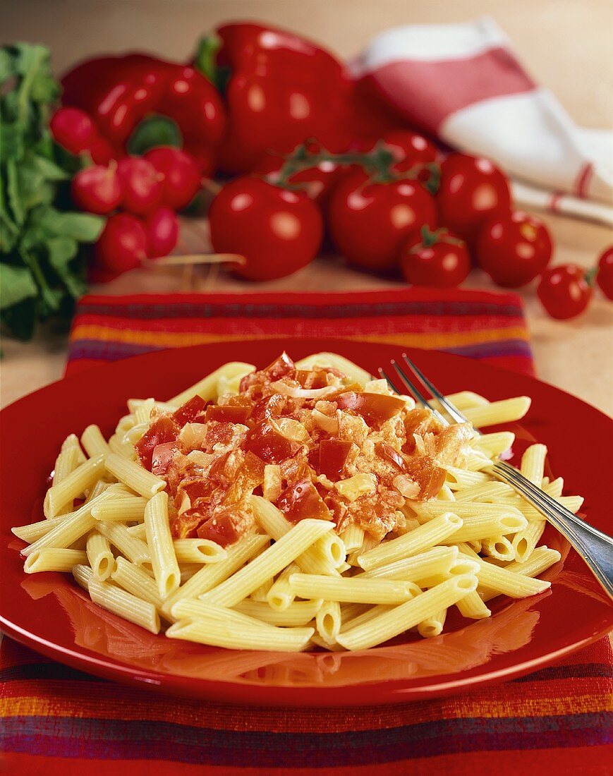 Penne mit frischen Tomaten