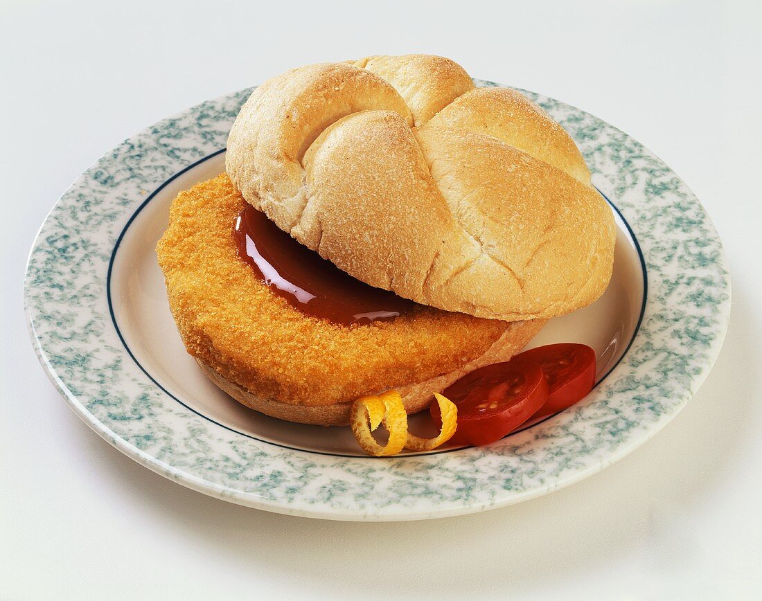 Chicken Sandwich auf Teller