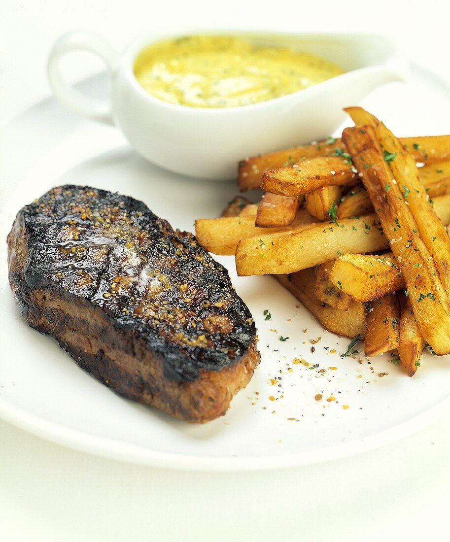 Filet mignon with home-made chips