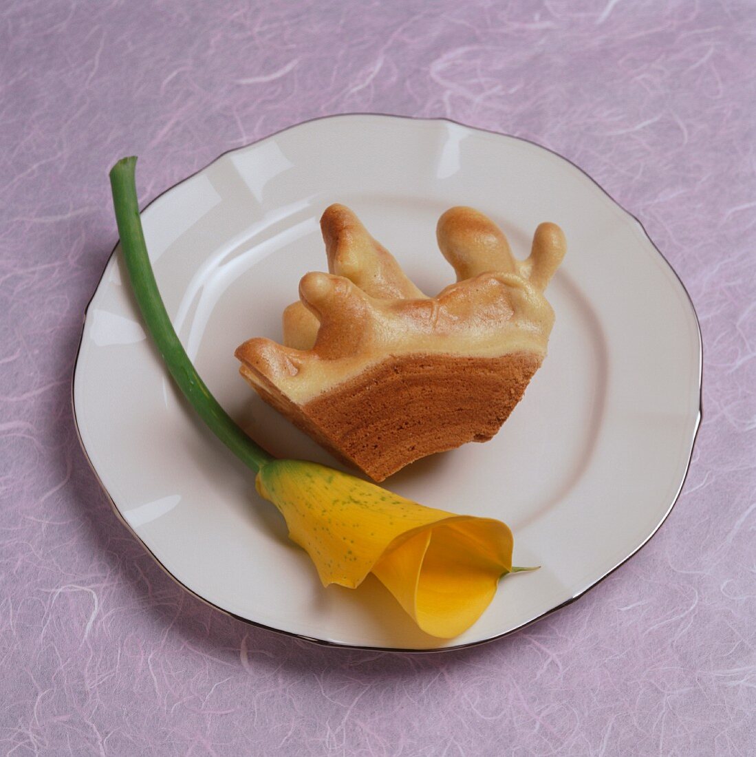 A Slice of Lithuanian Wedding Cake with a Lily