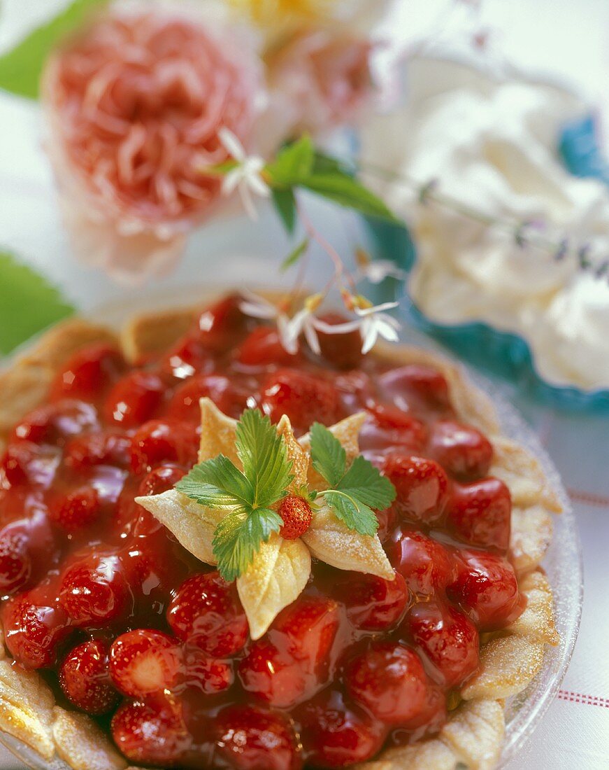 Strawberry Glaze Pie (Erdbeerkuchen mit Gelatine, USA)