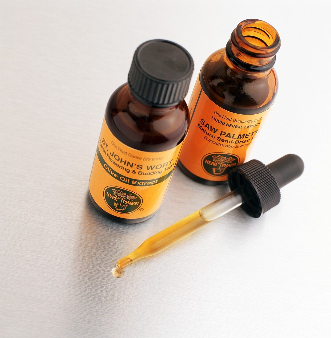 Tinctures of St. John's Wort and Saw Palmetto