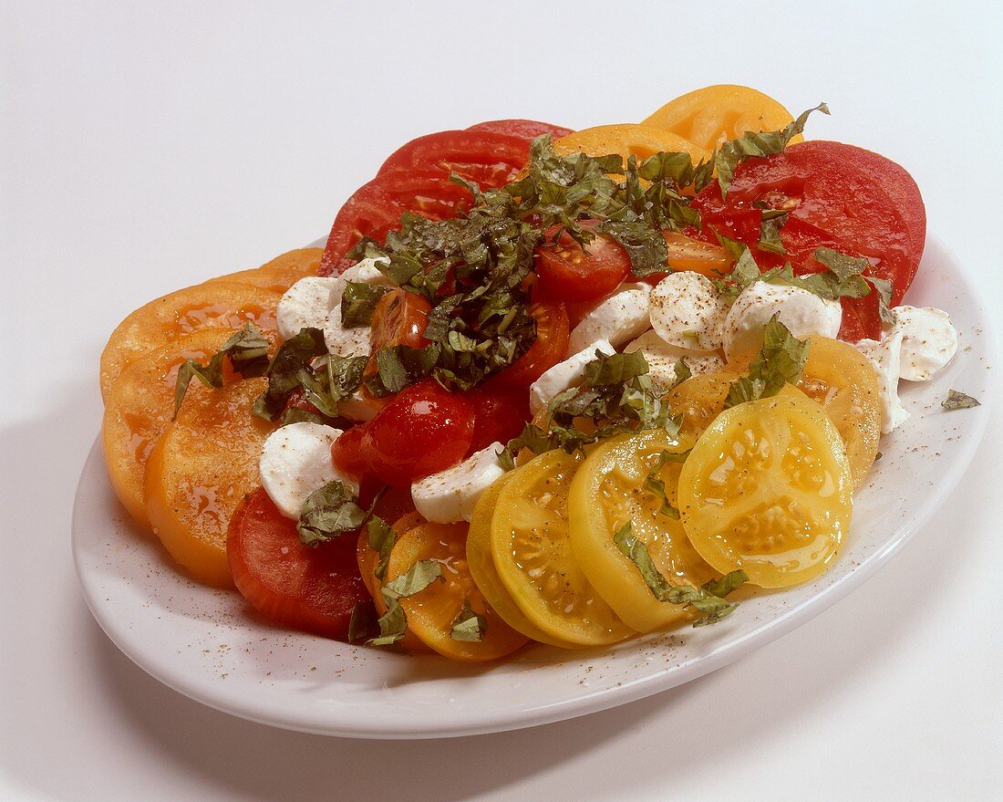 Tomaten-Mozzarella-Basilikum Salat