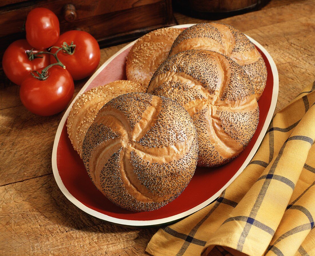 Poppyseed and Sesame Seed Kasier Rolls