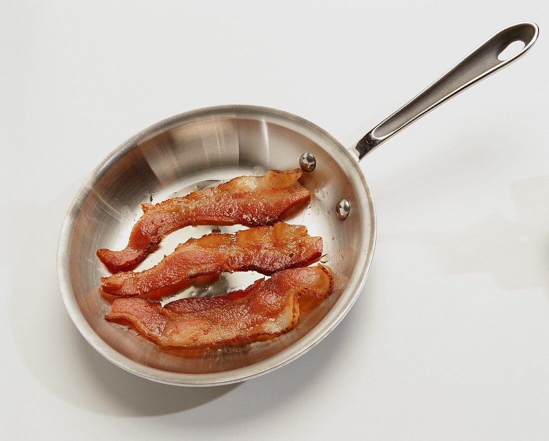Cooked Bacon in a Skillet
