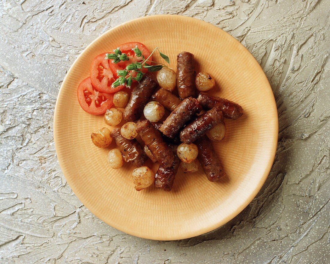 Bratwurst mit Zwiebeln