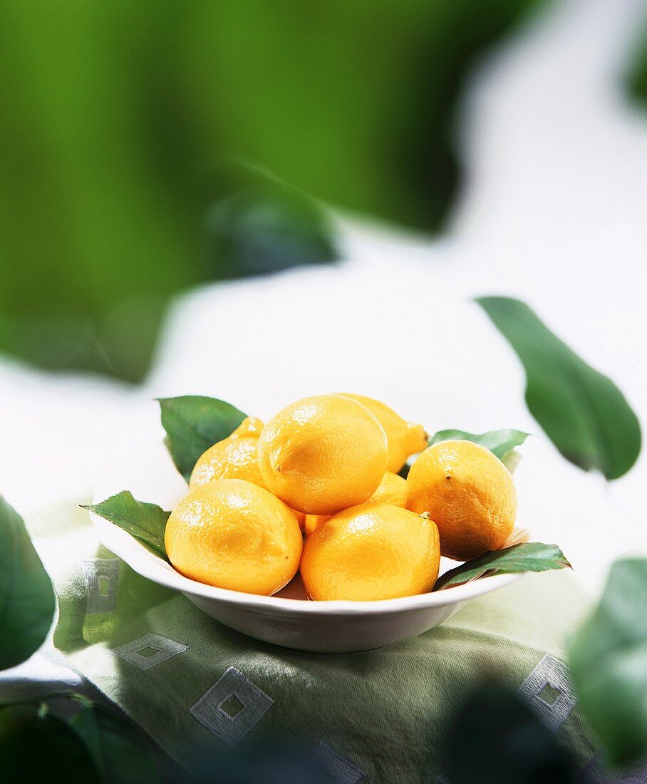 Fresh Lemons in a Bowl