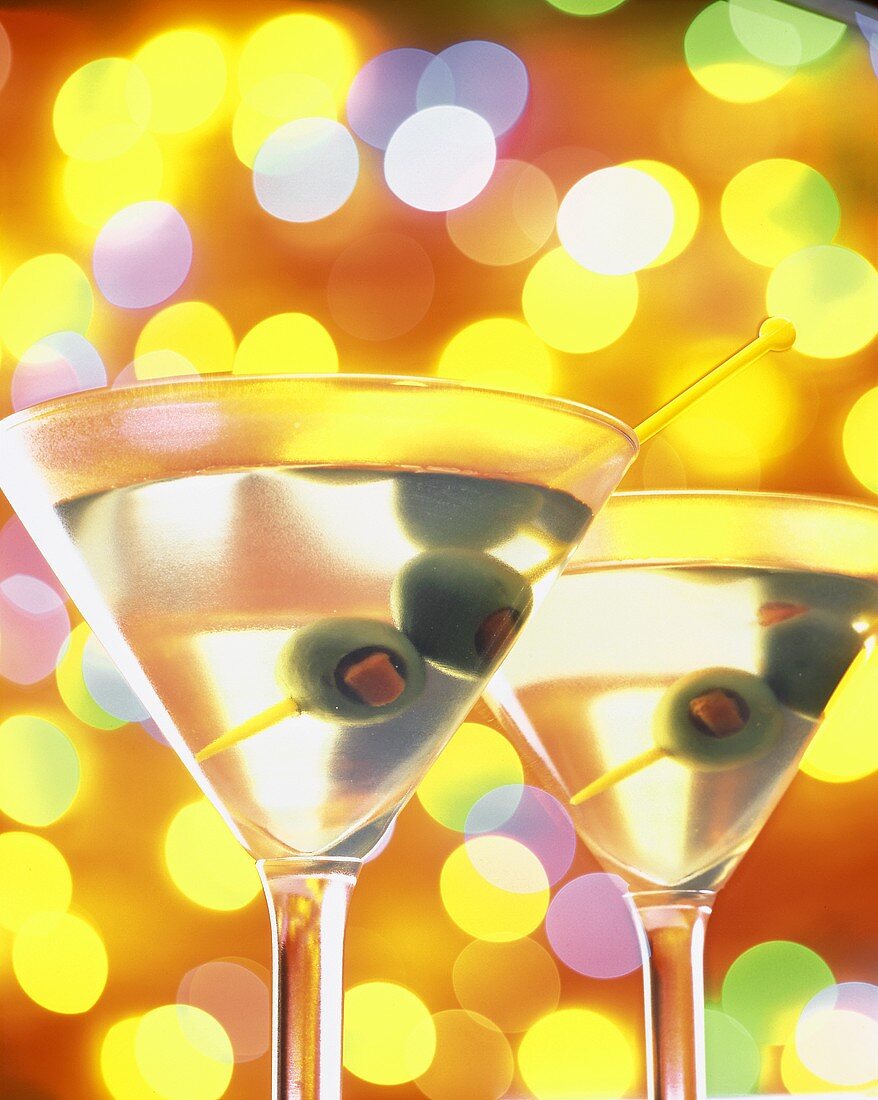 Martinis in a Colorful Background