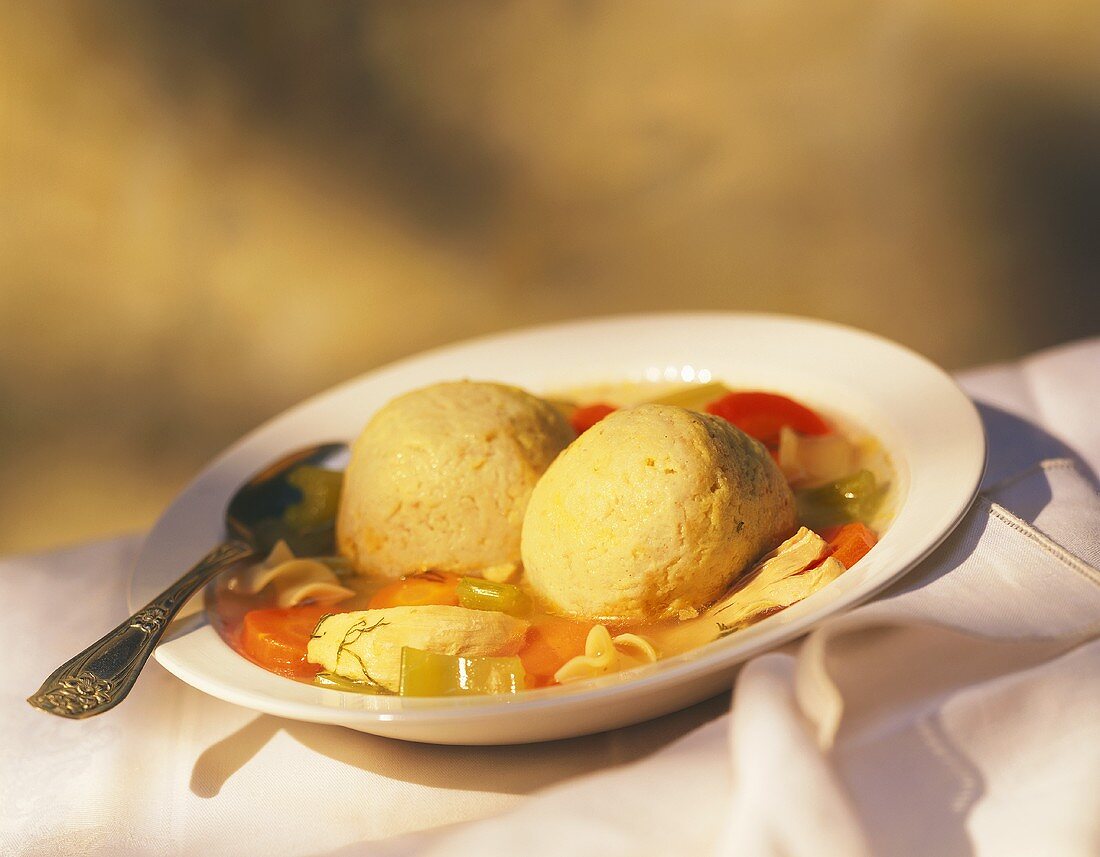 Matzoh Balls in Chicken Soup