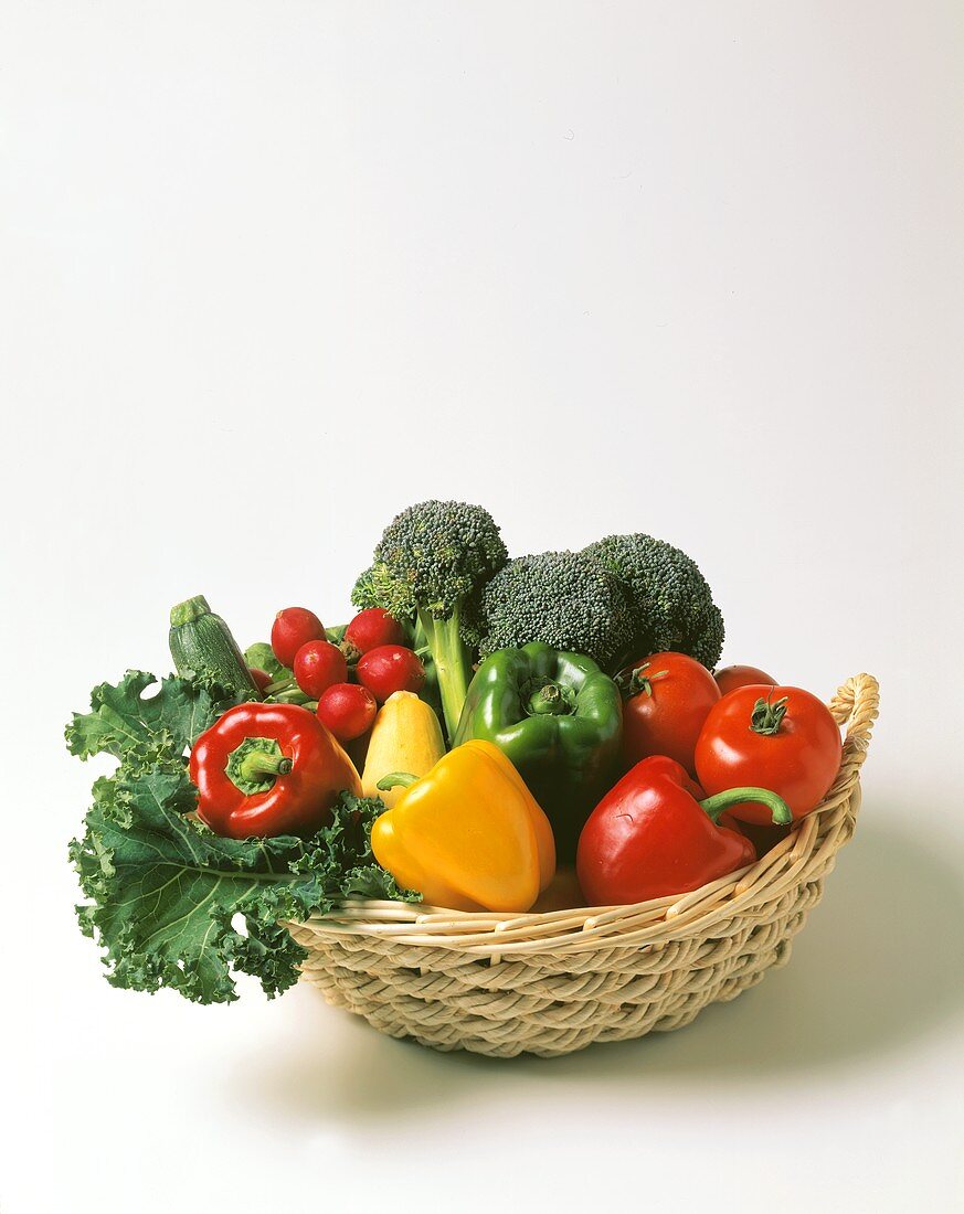 Still Life: Assorted Vegetables in a Basket