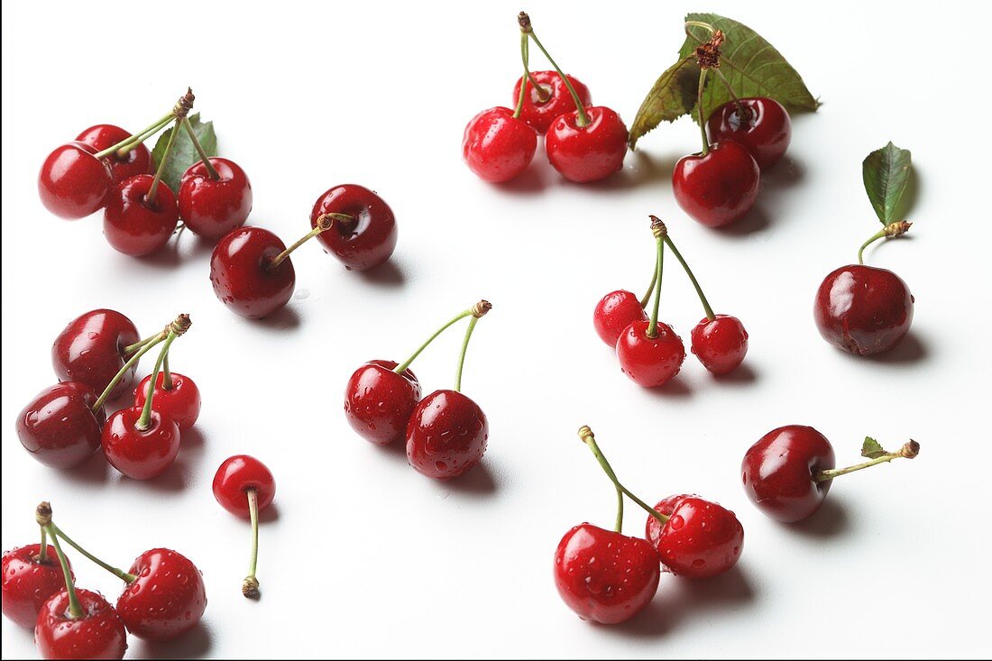 Bing Cherries with Water Drops