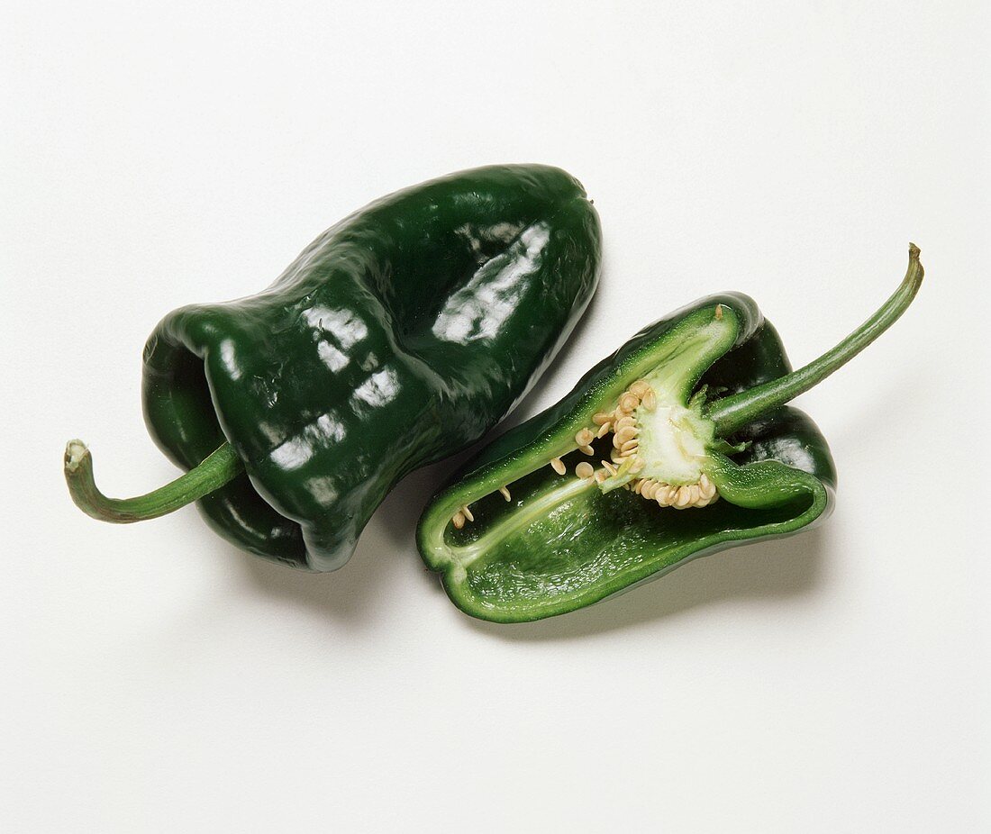 Two Poblano Pepper with a Half of One
