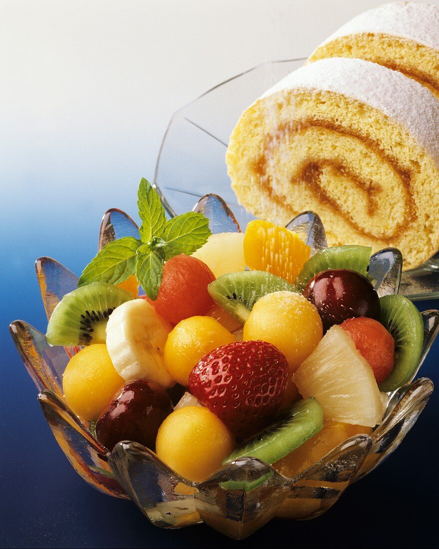 Fruit Salad with Cake