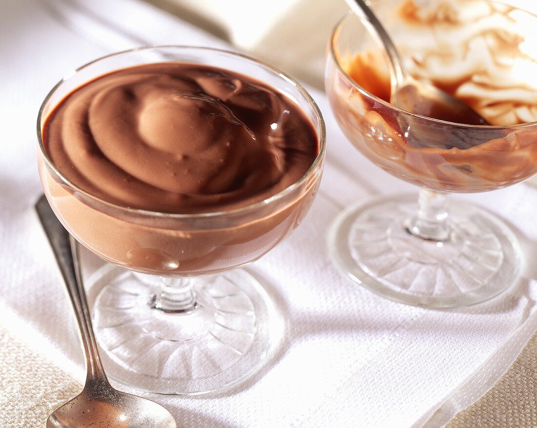 Schokoladenpudding in Glasschale