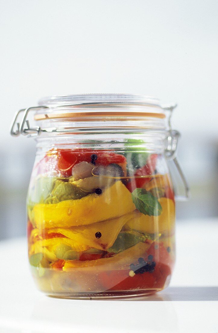 Marinated Peppers in a Jar