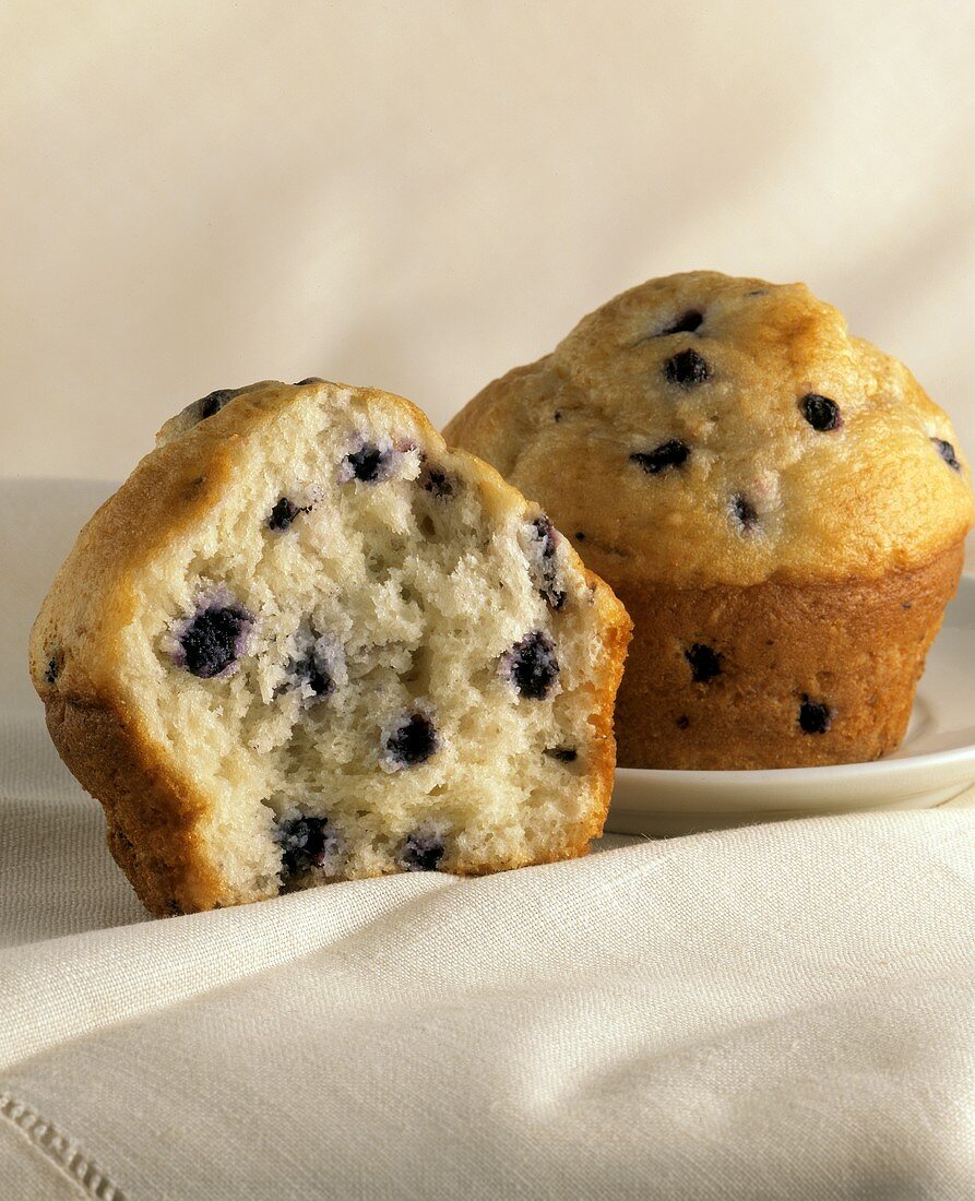 Half of a Blueberry Muffin; Whole Muffin