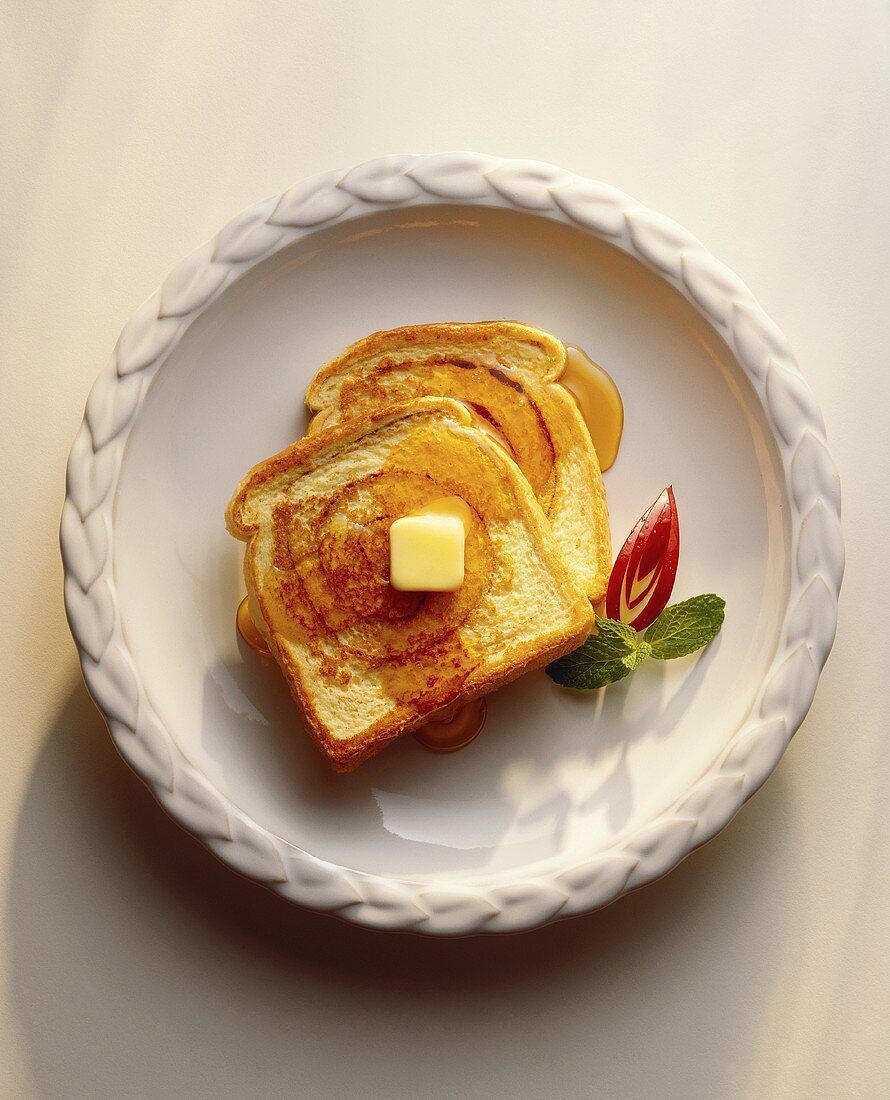 French Toast with Syrup and Butter