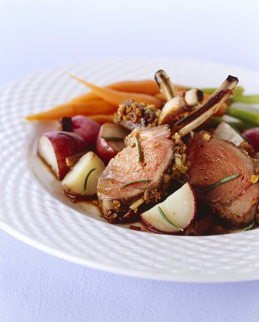 Lamb Chops with Roasted Vegetables