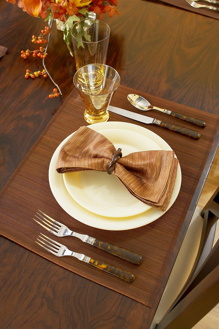 Place Setting on Thanksgiving Table