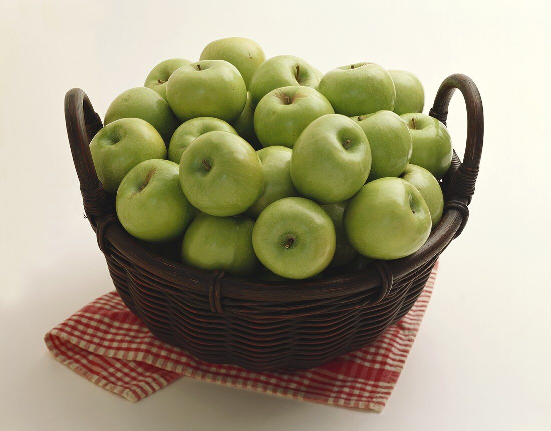 Granny Smith Apples in a Basket