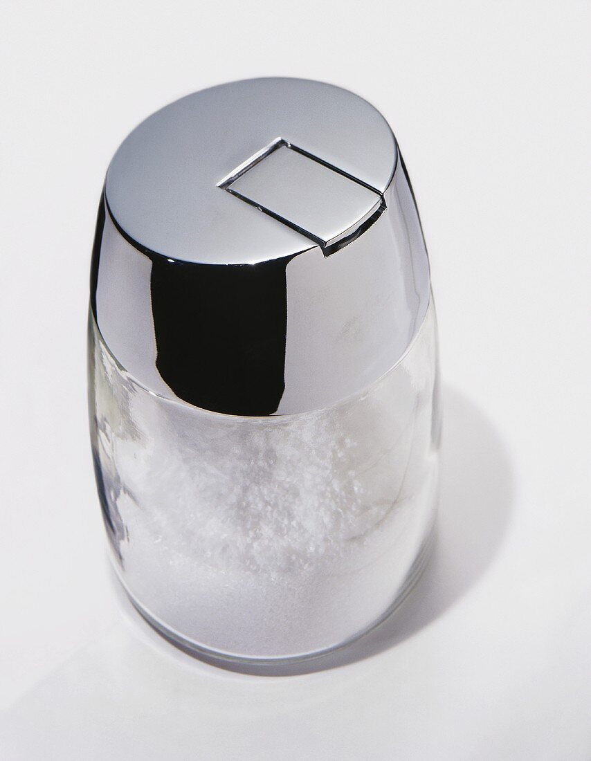 Confectioners Sugar in a Shaker on a White Background