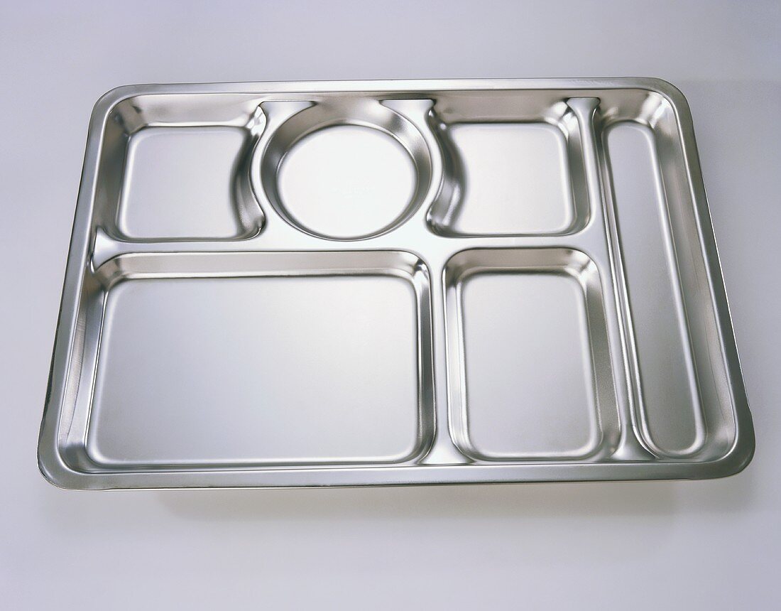 Industrial Food Tray on White Background