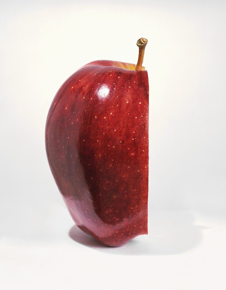 Half of a Red Delicious Apple on a White Background