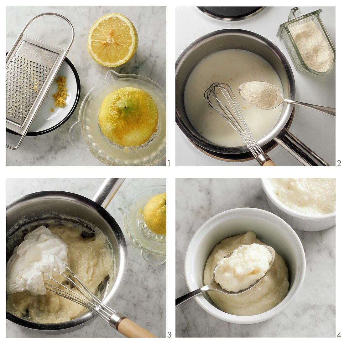 Preparing lemon blancmange