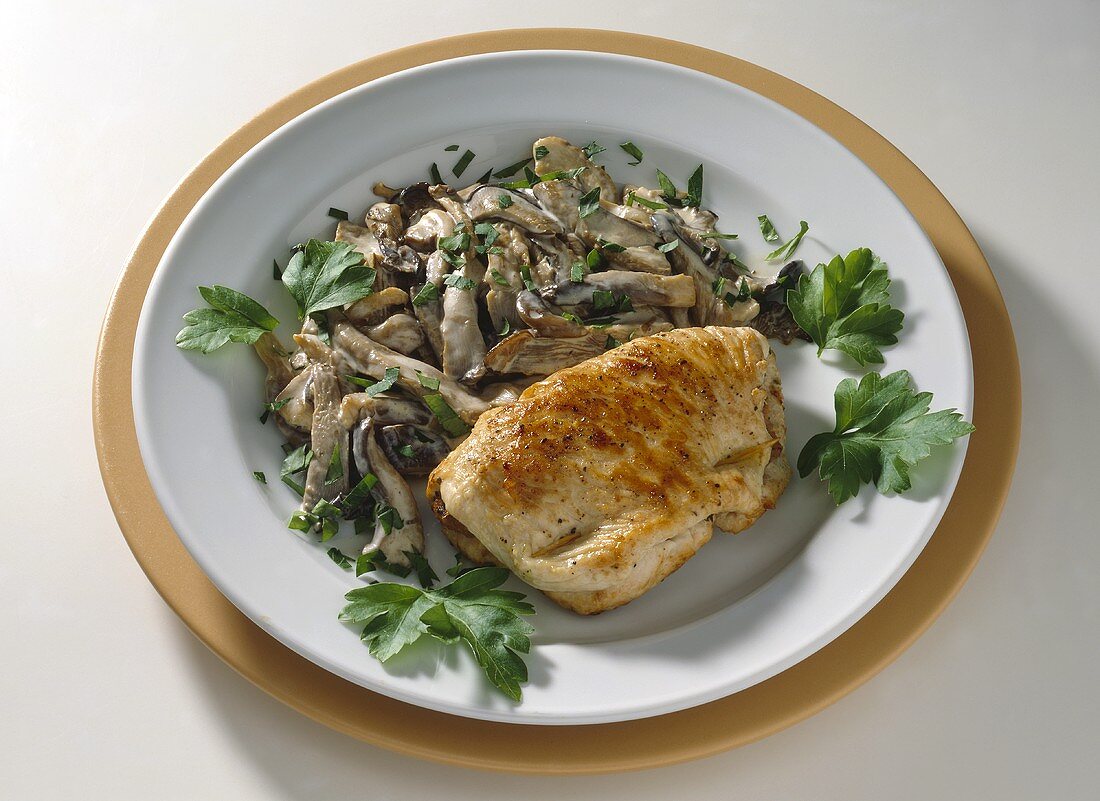 Turkey Escalope with Oyster Mushrooms