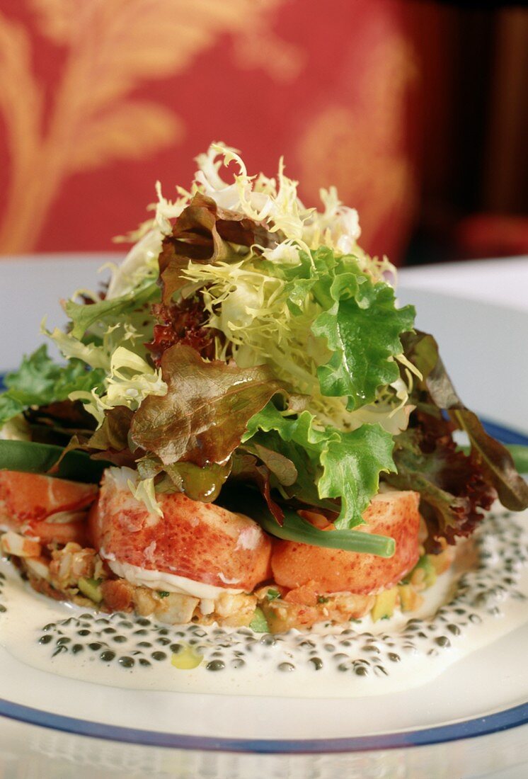 Lobster Salad with Mesclun Greens