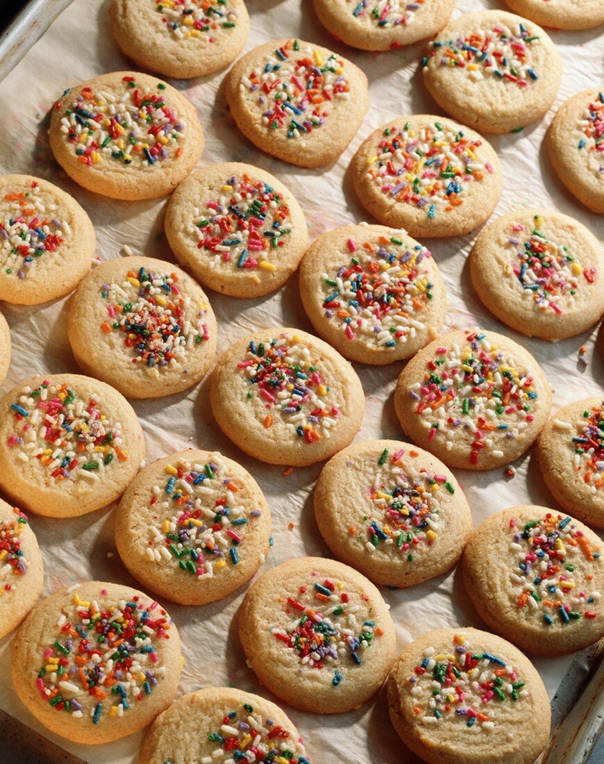 Tray of Sugar Cookies with Multi-Colored Sprinkles