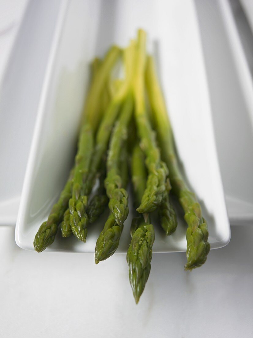 Close Up of Tips of Cooked Organic Asparagus