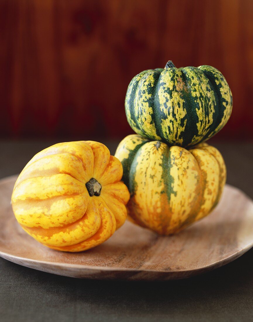 Three Carnival Squash