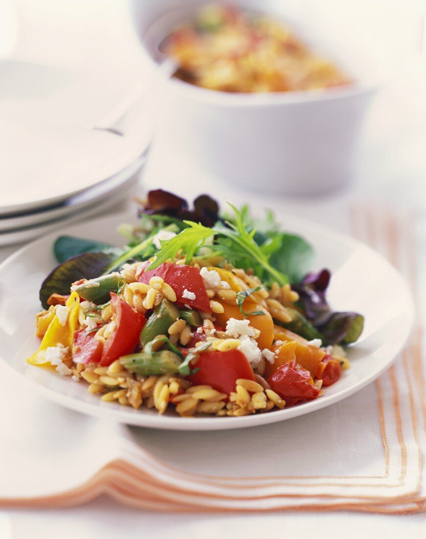Orzo Salad with Vegetables and Feta