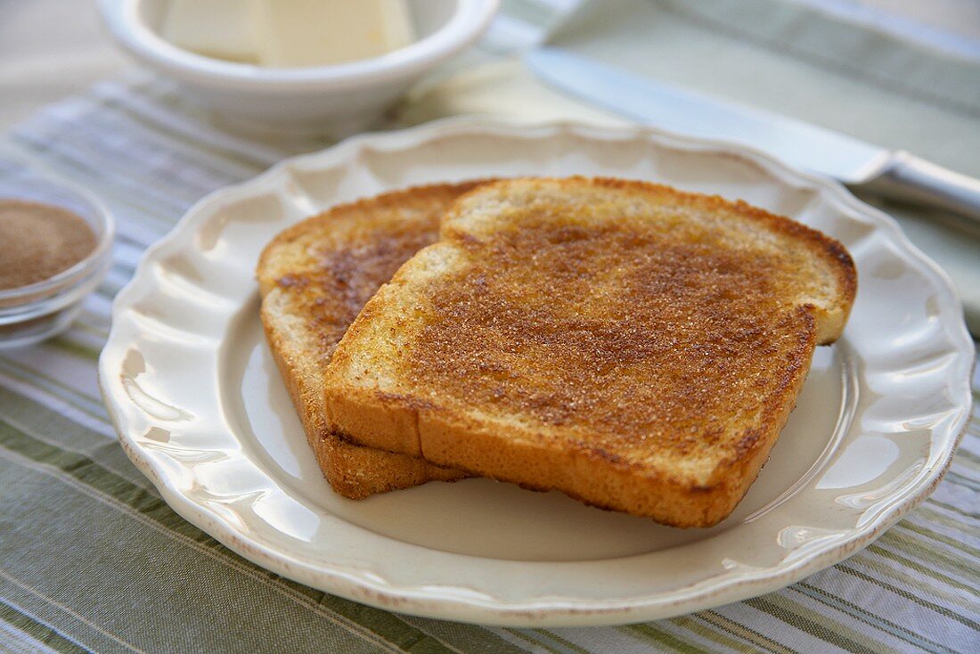 Two Pieces of Cinnamon Toast