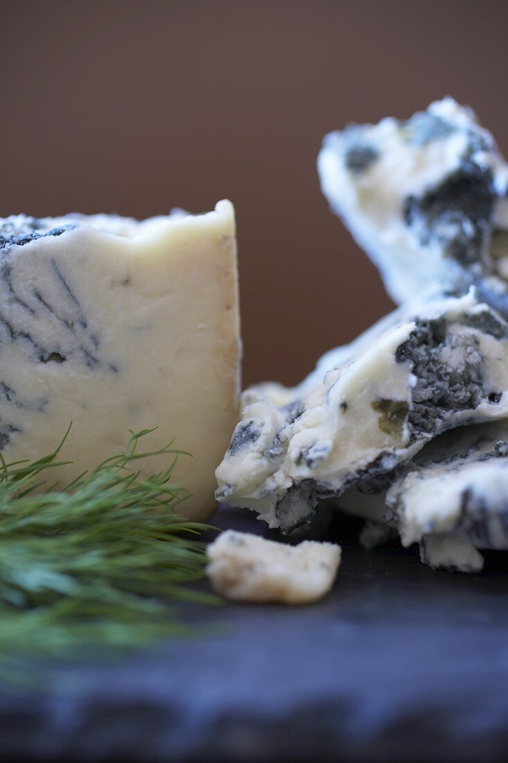 Pieces of Gorgonzola Cheese