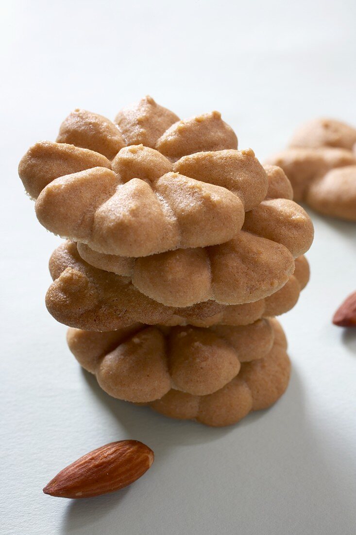 Flower Shaped Almond Spritz Cookies
