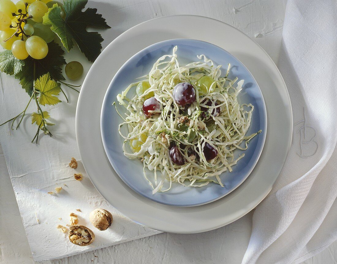 Cabbage salad with grapes