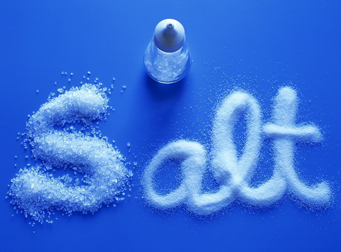 The word 'salt' and salt shaker