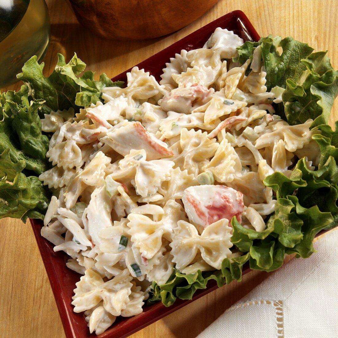 Pasta salad with crabmeat